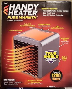 Handy Heater Pure Warmth Powerful Electric Ceramic Space Heater