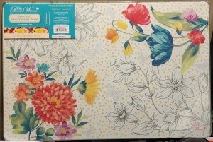 The Pioneer Woman Blooming Bouquet 12x18-Inch Glass Cutting Board