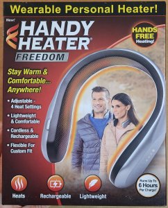 Handy Heater Freedom, Wearable Ceramic Heater, Rechargeable USB