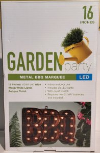 Metal BBQ Marquee 16" LED