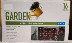 Metal BBQ Marquee 16" LED