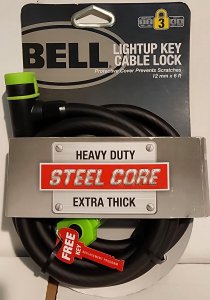 Bell Key Cable Bike Lock with Light Up Key