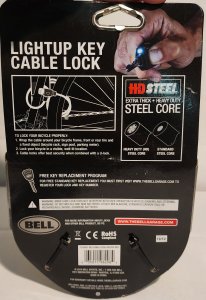 Bell Key Cable Bike Lock with Light Up Key