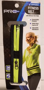 Pro strength Zippered Reflective Fitness Belt for Keys ID Holds Keys Adjustable Waistband