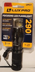 4 x Lux Pro Flashlights 290 lumens. Multiple Colors.